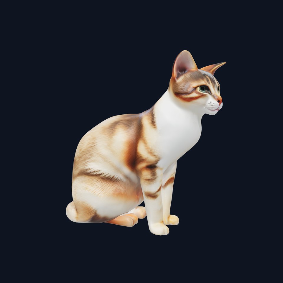 Realistic Domestic Cat D Animal model pack